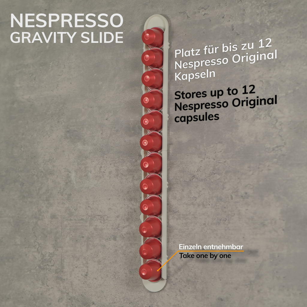Gravity Slides – platzsparender Nespresso-Kapselhalter ohne Bohren