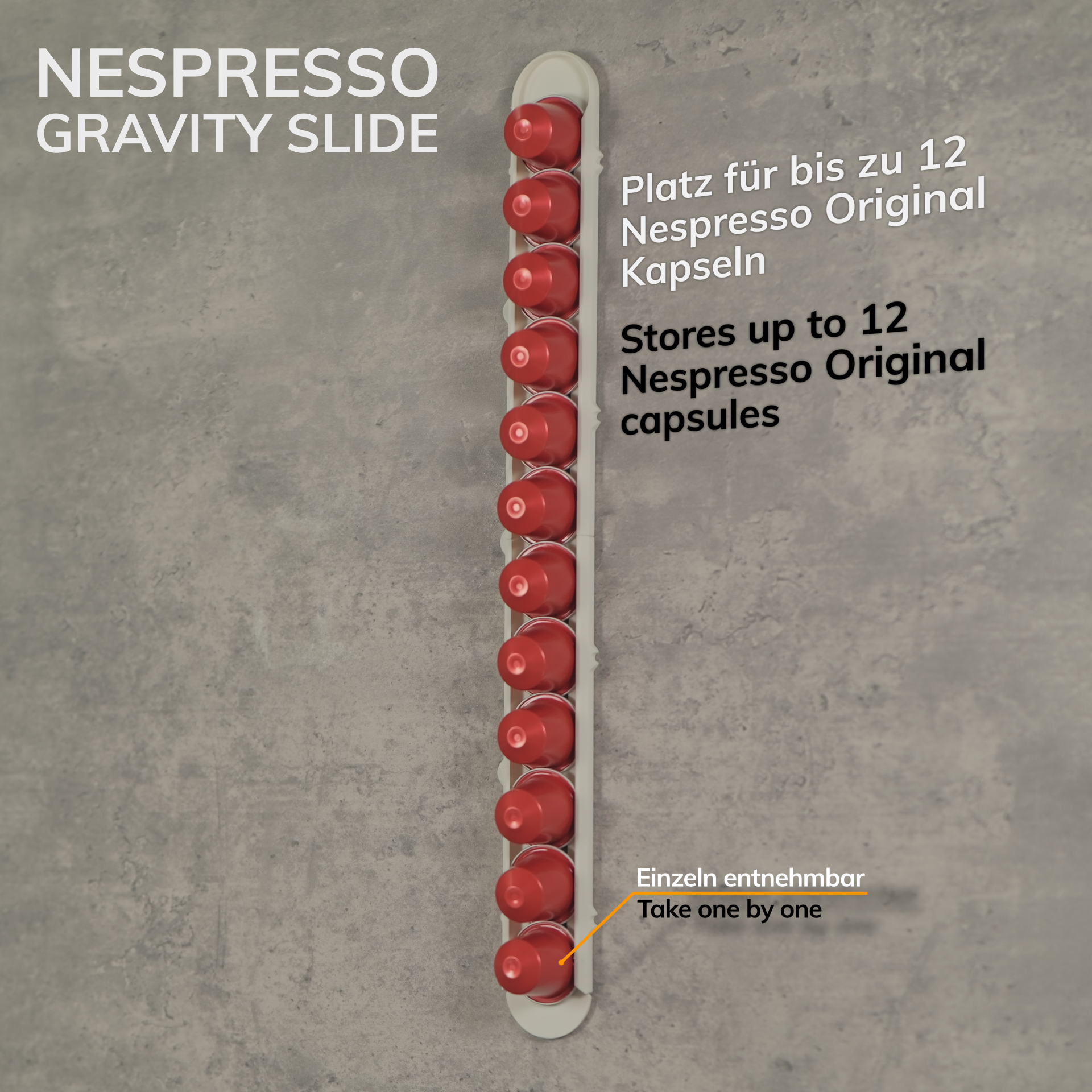 Gravity Slides – platzsparender Nespresso-Kapselhalter ohne Bohren